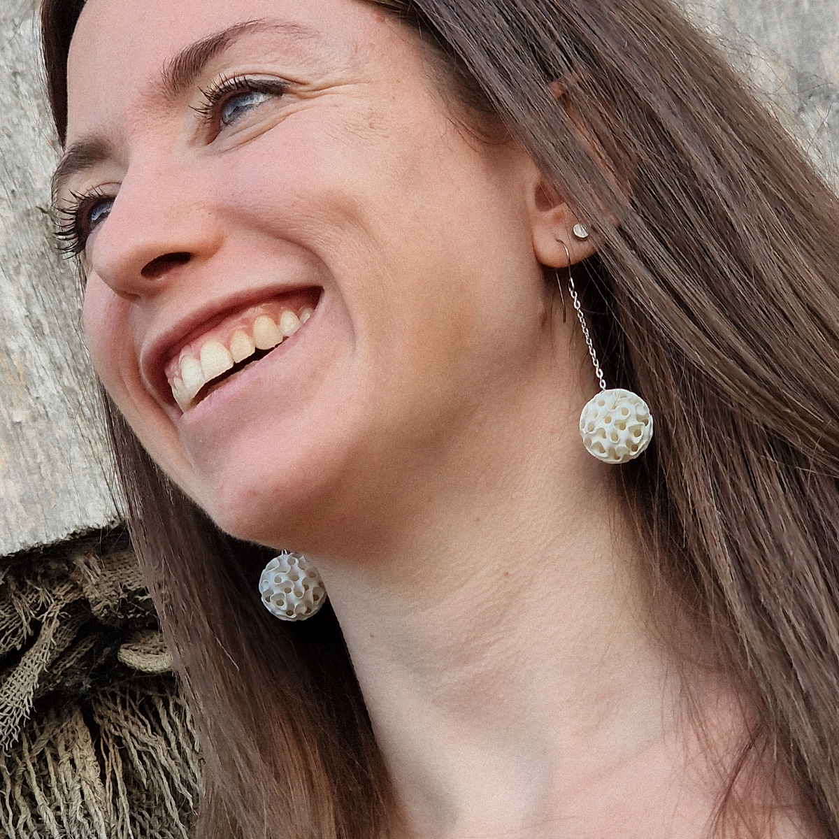 Pendientes Polaris Blanco Seda - Imagen 2