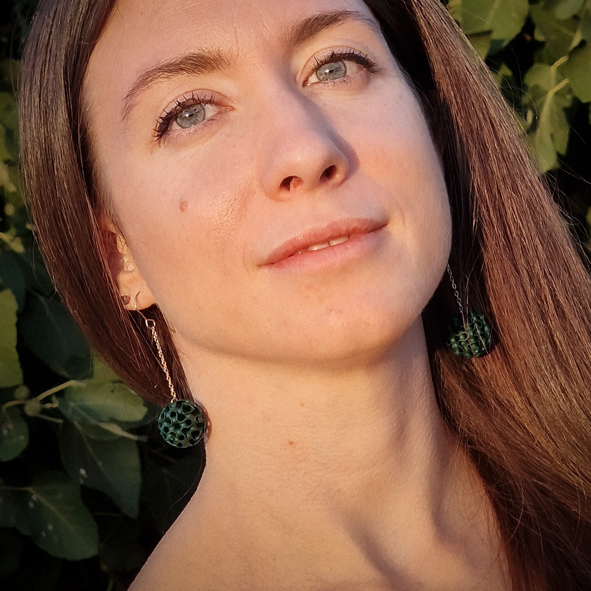 Pendientes Polaris Verde Bosque - Imagen 2