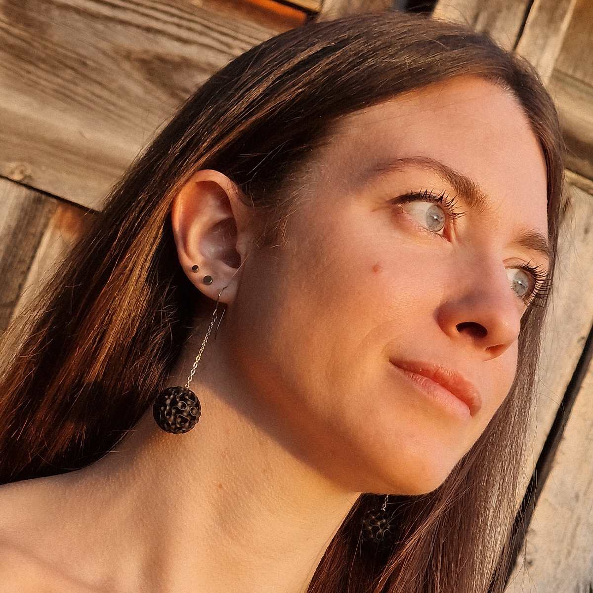 Pendientes Polaris Negro Sombra - Imagen 2