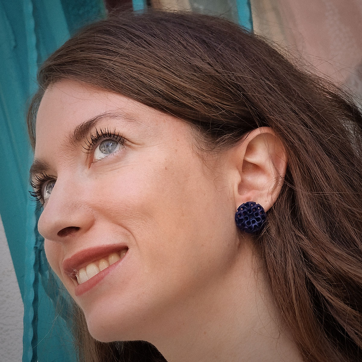 Pendientes Capella Azul Tinta - Imagen 2