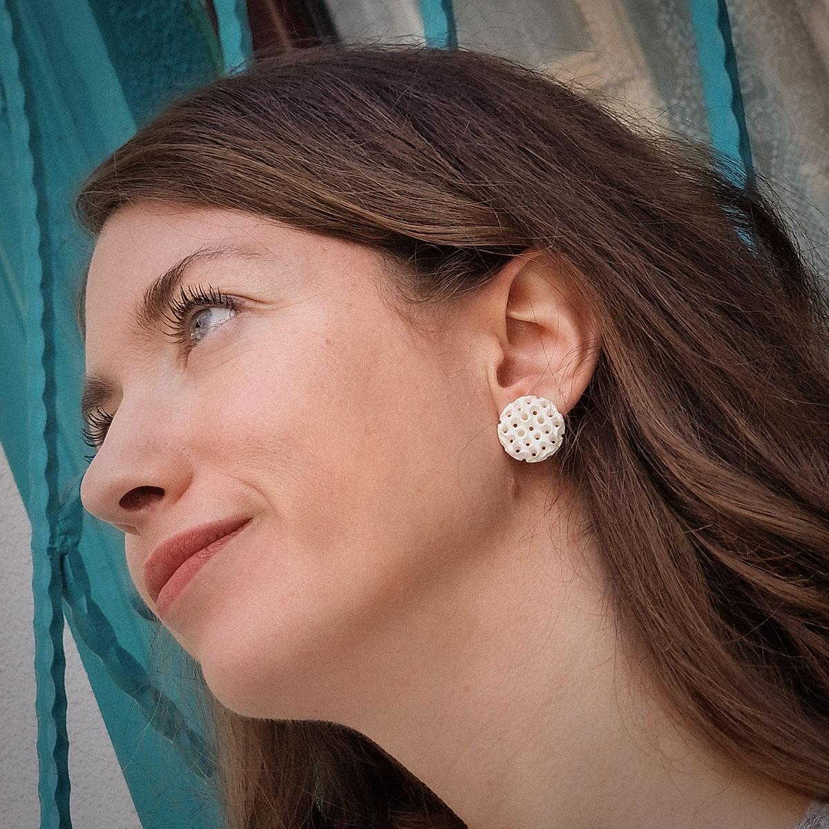 Pendientes Capella Blanco Seda - Imagen 2