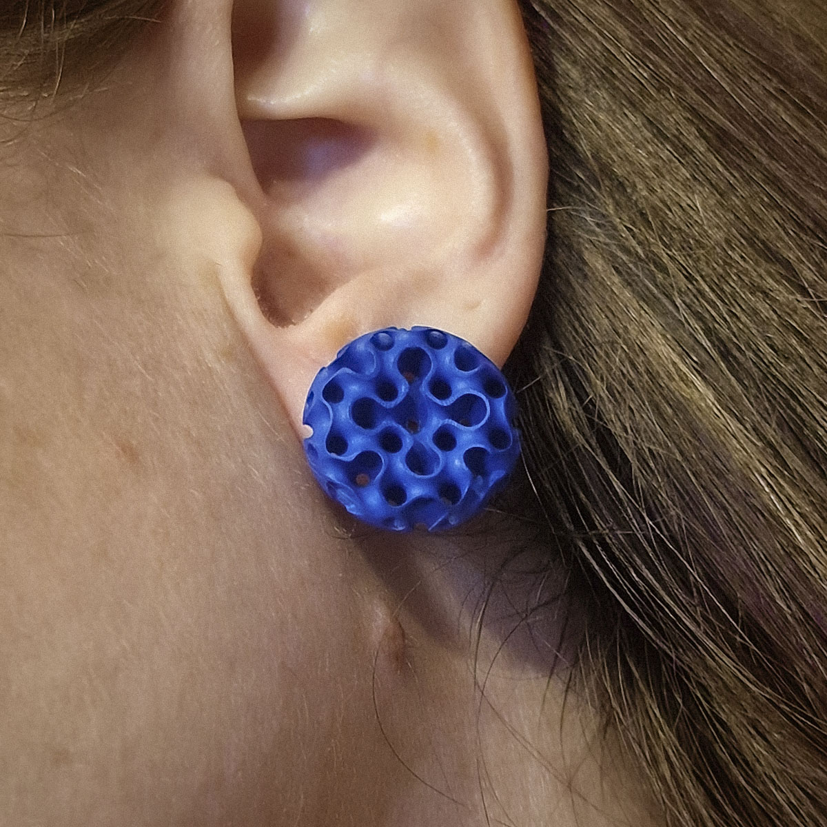 Pendientes Capella Azul Cobalto detalle